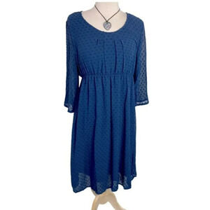 Mamalicious M Blue textured boho dress LNC